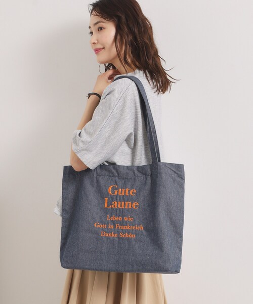 ITS'DEMO(イッツデモ)の「【A4対応】ロゴ刺繍トート(トートバッグ・レディース・ネイビー/ブラック/ブラック系1/グレー・00)」の9枚目の写真