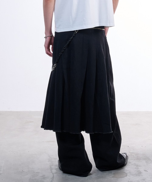 VI E DIT(ヴィエディット)の「2way skirt denim/スカートデニム(デニムパンツ・メンズ・ブラウン/ブラック・2/1)」の6枚目の写真