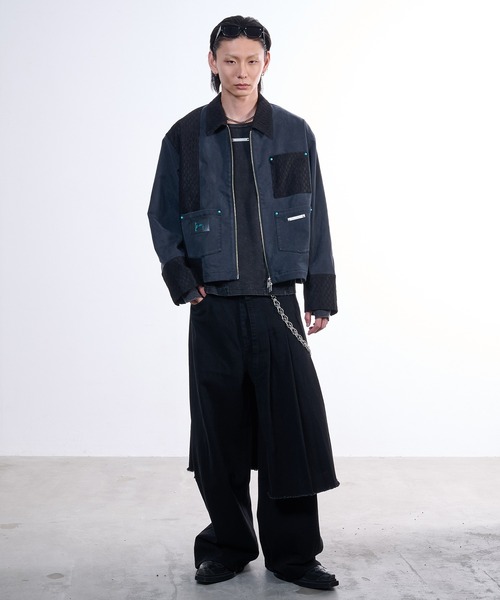 VI E DIT(ヴィエディット)の「2way skirt denim/スカートデニム(デニムパンツ・メンズ・ブラウン/ブラック・2/1)」の9枚目の写真