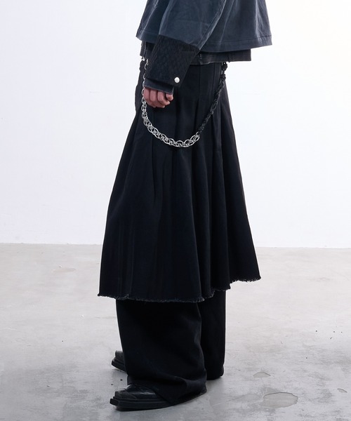 VI E DIT(ヴィエディット)の「2way skirt denim/スカートデニム(デニムパンツ・メンズ・ブラウン/ブラック・2/1)」の11枚目の写真