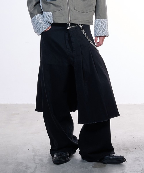 VI E DIT(ヴィエディット)の「2way skirt denim/スカートデニム(デニムパンツ・メンズ・ブラウン/ブラック・2/1)」の14枚目の写真