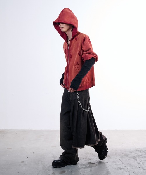 VI E DIT(ヴィエディット)の「2way skirt denim/スカートデニム(デニムパンツ・メンズ・ブラウン/ブラック・2/1)」の13枚目の写真