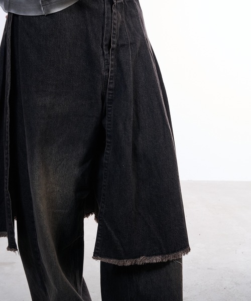 VI E DIT(ヴィエディット)の「2way skirt denim/スカートデニム(デニムパンツ・メンズ・ブラウン/ブラック・2/1)」の18枚目の写真