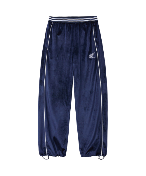 PHYPS MOTORCYCLE(フィップスモーターサイクル)の「Velvet Track Pants Navy(スウェットパンツ・レディース・その他・SMALL/MEDIUM/LARGE/X-LARGE)」の1枚目の写真