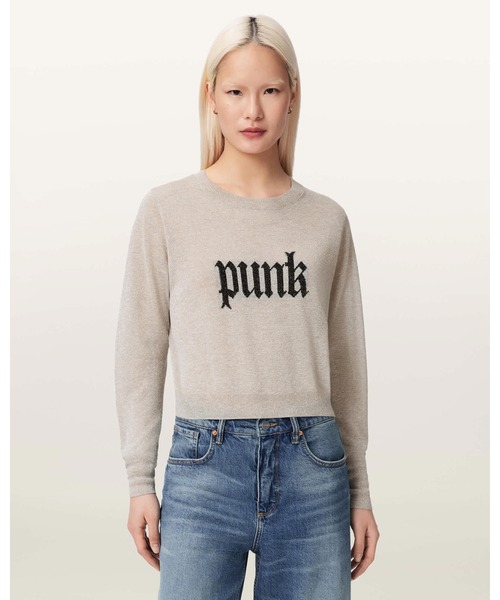 ALLSAINTS(オールセインツ)の「DEETZ KNITTED MOTIF JUMPER | DEETZ ニット モチーフ ニット・セーター(ニット/セーター・レディース・ホワイト・XS)」の1枚目の写真