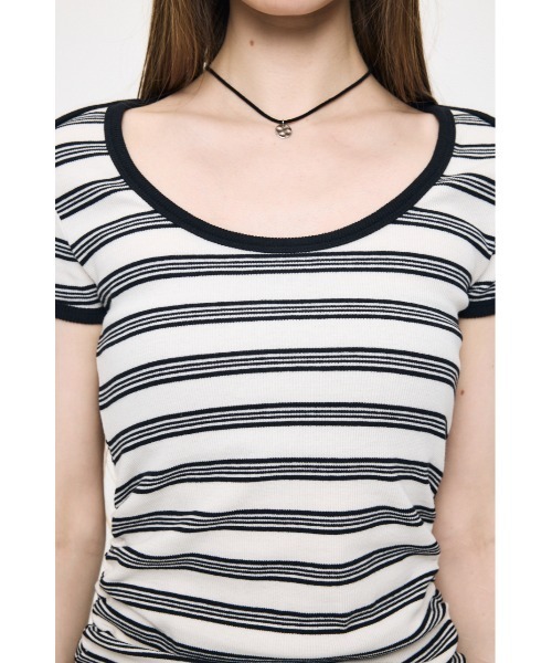 MOUSSY（マウジー）の「SCOOP NECK JERSEY ドレス（ワンピース・レディース・ホワイト系その他/ブラック・1/2）」の13枚目の写真