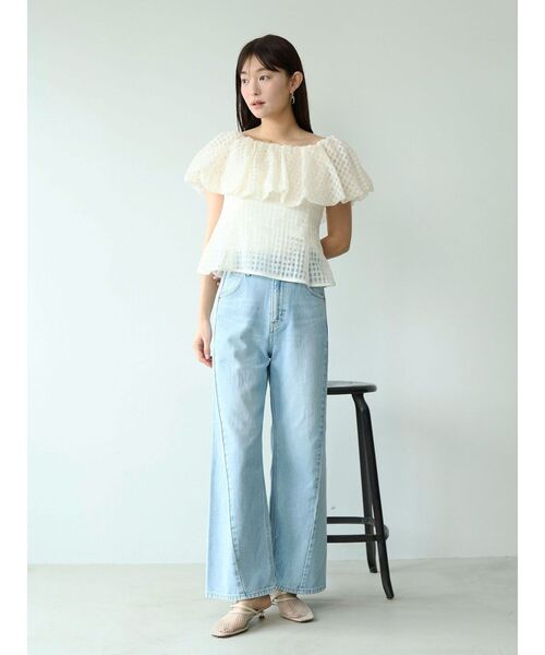 LAGUNAMOON(ラグナムーン)の「【Leeコラボ】セミワイドベルトデニムパンツ(デニムパンツ・レディース・ブラウン/インディゴブルー/ブルー・SMALL/MEDIUM)」の5枚目の写真