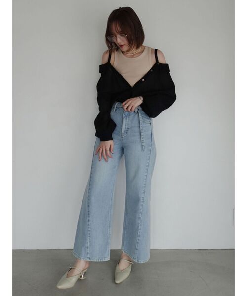 LAGUNAMOON(ラグナムーン)の「【Leeコラボ】セミワイドベルトデニムパンツ(デニムパンツ・レディース・ブラウン/インディゴブルー/ブルー・SMALL/MEDIUM)」の12枚目の写真