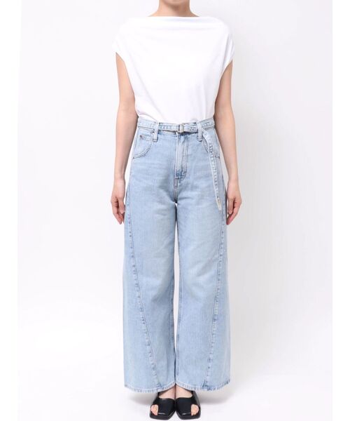 LAGUNAMOON(ラグナムーン)の「【Leeコラボ】セミワイドベルトデニムパンツ(デニムパンツ・レディース・ブラウン/インディゴブルー/ブルー・SMALL/MEDIUM)」の15枚目の写真
