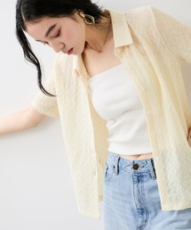 レース衿付きカーディガン