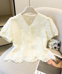 ♡2017SS＊美品♡鮮やかなお花刺繍トップス 楽天市場】トップス 花刺繍 半袖【刺繍の華やぎを日常に。トップス