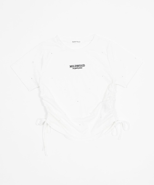 WEGO(ウィゴー)の「WEGO/【26春夏新作】ビジューサイドドロストショートT(Tシャツ/カットソー・レディース・ブラック/ホワイト・FREE)」の14枚目の写真