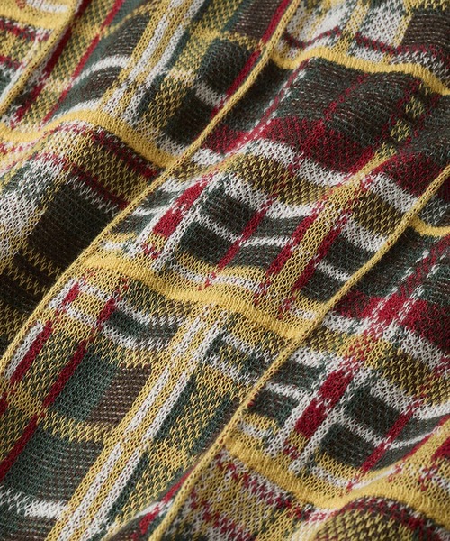 gim context(ジムコンテキスト)の「Knitted Patchwork Open Collar Shirt(シャツ/ブラウス・メンズ・ブルー/レッド・LARGE)」の11枚目の写真