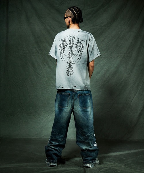 SUPPLIER（サプライヤー）の「Tシャツ｜Pierced Tribal Bones Tee｜SUPPLIER（Tシャツ/カットソー・メンズ・ブラック/グレー・SMALL/MEDIUM/LARGE/X-LARGE）」の15枚目の写真