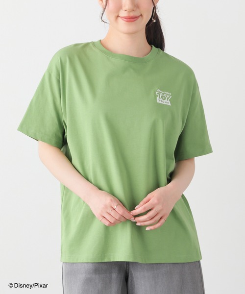 Honeys(ハニーズ)の「【ハニさら・接触冷感・UVカット】トイ・ストーリー/ゆるT(Tシャツ/カットソー・キッズ・ライトグリーン/ホワイト/スミクロ/オートミール・S/M/LL/L/150cm)」の4枚目の写真