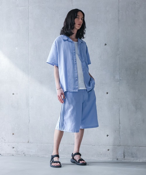 MDR(エムディアール)の「サイドプリーツオックスオープンカラーシャツ【セットアップ対応】(シャツ/ブラウス・メンズ・ブルー/ブラック・L/M)」の17枚目の写真