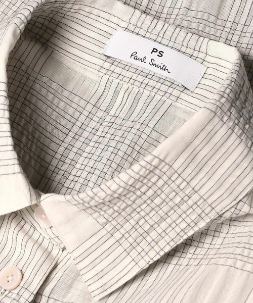 PS Paul Smith（ピーエスポールスミス）の「ウィメンズ ワッシャーチェック シアー シャツ / 165353 SH284（シャツ/ブラウス・レディース・オフホワイト/ライトブルー・40/38）」の14枚目の写真