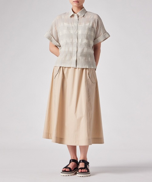 PS Paul Smith（ピーエスポールスミス）の「ウィメンズ ワッシャーチェック シアー シャツ / 165353 SH284（シャツ/ブラウス・レディース・オフホワイト/ライトブルー・40/38）」の6枚目の写真