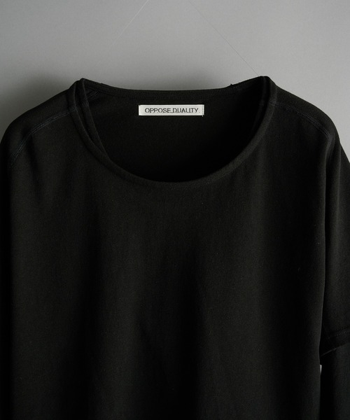 CONZ(コンズ)の「【OPPOSE DUALITY】One Side Half Long Sleeve T-Shirts Cotton(Tシャツ/カットソー・メンズ・ブラック/グレー・46/44)」の4枚目の写真
