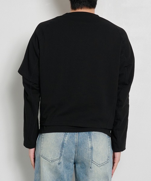 CONZ(コンズ)の「【OPPOSE DUALITY】One Side Half Long Sleeve T-Shirts Cotton(Tシャツ/カットソー・メンズ・ブラック/グレー・46/44)」の10枚目の写真