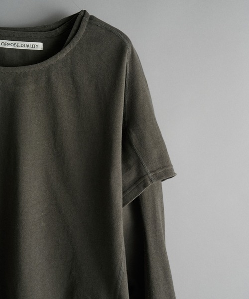 CONZ(コンズ)の「【OPPOSE DUALITY】One Side Half Long Sleeve T-Shirts Cotton(Tシャツ/カットソー・メンズ・ブラック/グレー・46/44)」の13枚目の写真
