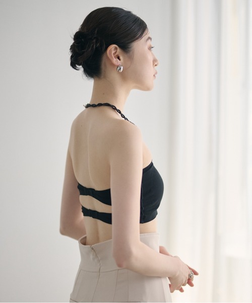 LAULEN(ローレン)の「double strap hook tube bra /ダブルストラップ ホックチューブブラ(チューブトップ・レディース・アイボリー/ホワイト/ブラック・FREE)」の5枚目の写真