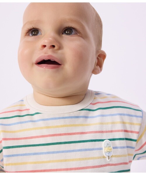 PETIT BATEAU(プチバトー)の「ボーダー半袖Tシャツ(Tシャツ/カットソー・キッズ・ホワイト系その他・12MONTH/18MONTH/36MONTH/24MONTH)」の2枚目の写真
