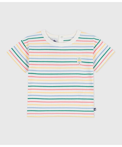 PETIT BATEAU(プチバトー)の「ボーダー半袖Tシャツ(Tシャツ/カットソー・キッズ・ホワイト系その他・12MONTH/18MONTH/36MONTH/24MONTH)」の3枚目の写真