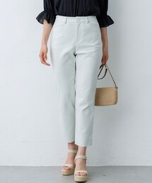 サテンストレッチ スリムパンツ
