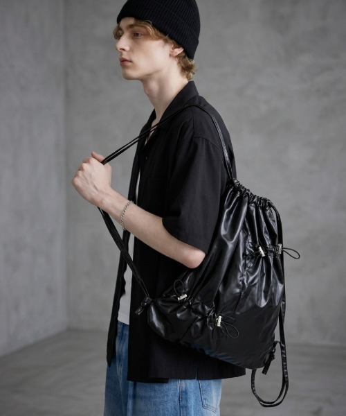 Burner(バーナー)の「【OKUOKU 0909】ナップサック oku-bag-46-18【RBTS】(バックパック/リュック・メンズ・ブラック系その他/ブラック/シルバー・FREE)」の10枚目の写真