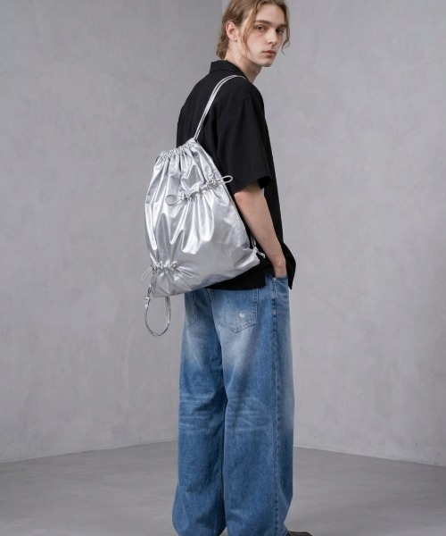 Burner(バーナー)の「【OKUOKU 0909】ナップサック oku-bag-46-18【RBTS】(バックパック/リュック・メンズ・ブラック系その他/ブラック/シルバー・FREE)」の13枚目の写真