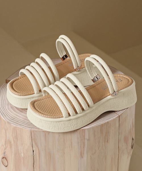 Miniministore(ミニミニストア)の「ストラップサンダル レディース 太ヒール(サンダル・レディース・ベージュ/アイボリー/ブラック・25.0cm/22.5cm/24.5cm/24.0cm/23.5cm/23.0cm)」の13枚目の写真