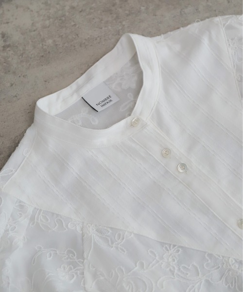 NOMBRE IMPAIR(ノンブルアンペール)の「コットンフラワー刺繍コンビ 三角ヨークブラウス(シャツ/ブラウス・レディース・ホワイト・FREE)」の11枚目の写真