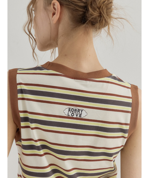 Sorry,Too Much Love(ソーリートゥーマッチラブ)の「Statement Stripe Summer Tank Top_Brown(Tシャツ/カットソー・レディース・その他・FREE)」の3枚目の写真