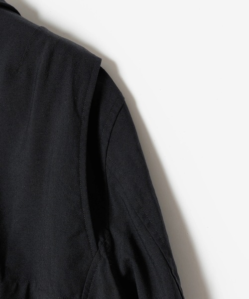 VEIN (ヴェイン)の「シュリンク ウールクロス ジップアップジャケット / SHRINK WO CLOTH ZIP-UP JACKET(ブルゾン・メンズ・ダークグレー/ブラック・2/3/1)」の4枚目の写真