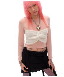RIBBON LONG SLEEVE_PEACH