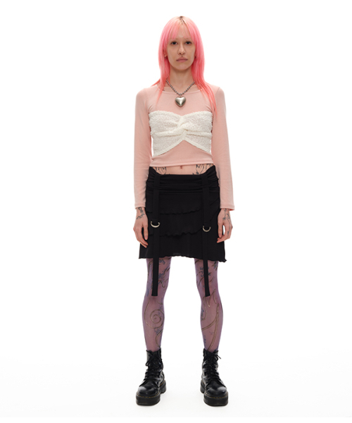 youthbath（ユースバース）の「RIBBON LONG SLEEVE_PEACH（Tシャツ/カットソー・レディース・その他・MEDIUM/SMALL）」の2枚目の写真