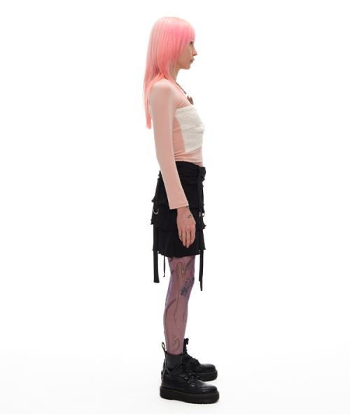 youthbath（ユースバース）の「RIBBON LONG SLEEVE_PEACH（Tシャツ/カットソー・レディース・その他・MEDIUM/SMALL）」の4枚目の写真