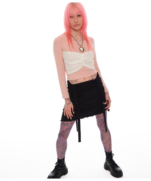 youthbath（ユースバース）の「RIBBON LONG SLEEVE_PEACH（Tシャツ/カットソー・レディース・その他・MEDIUM/SMALL）」の5枚目の写真