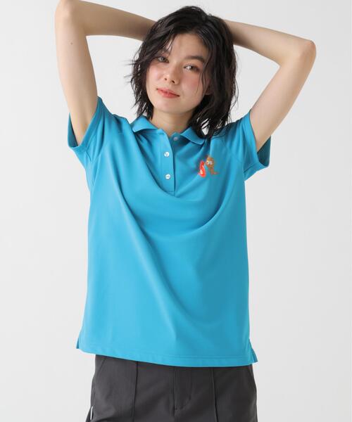 Jack Bunny!!(ジャックバニー)の「【Jack Bunny!!】ASEIYARN半袖ポロシャツ(ポロシャツ・レディース・ブルー/ブラック・SMALL)」の2枚目の写真