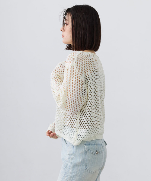 Mirette(ミレット)の「ルーズメッシュニットプルオーバー / Loose Mesh Knit Pullover(ニット/セーター・レディース・アイボリー/ホワイト/ブラック・FREE)」の11枚目の写真