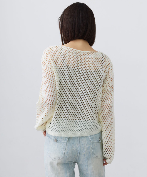 Mirette(ミレット)の「ルーズメッシュニットプルオーバー / Loose Mesh Knit Pullover(ニット/セーター・レディース・アイボリー/ホワイト/ブラック・FREE)」の12枚目の写真