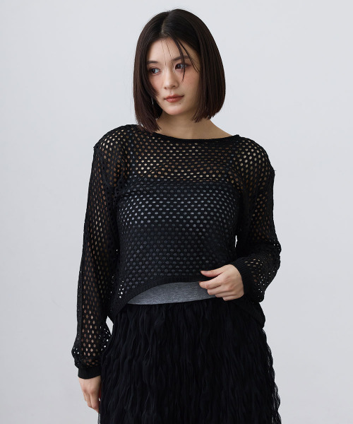 Mirette(ミレット)の「ルーズメッシュニットプルオーバー / Loose Mesh Knit Pullover(ニット/セーター・レディース・アイボリー/ホワイト/ブラック・FREE)」の14枚目の写真