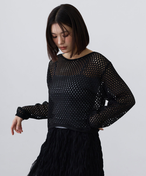 Mirette(ミレット)の「ルーズメッシュニットプルオーバー / Loose Mesh Knit Pullover(ニット/セーター・レディース・アイボリー/ホワイト/ブラック・FREE)」の15枚目の写真