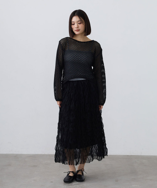 Mirette(ミレット)の「ルーズメッシュニットプルオーバー / Loose Mesh Knit Pullover(ニット/セーター・レディース・アイボリー/ホワイト/ブラック・FREE)」の17枚目の写真