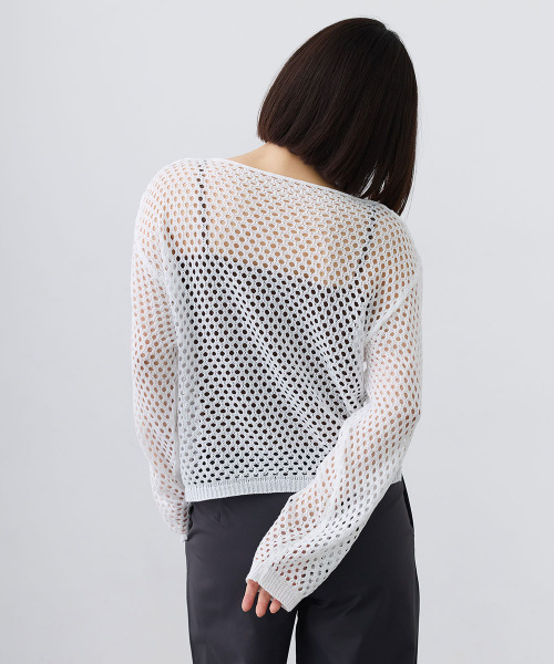 Mirette(ミレット)の「ルーズメッシュニットプルオーバー / Loose Mesh Knit Pullover(ニット/セーター・レディース・アイボリー/ホワイト/ブラック・FREE)」の20枚目の写真