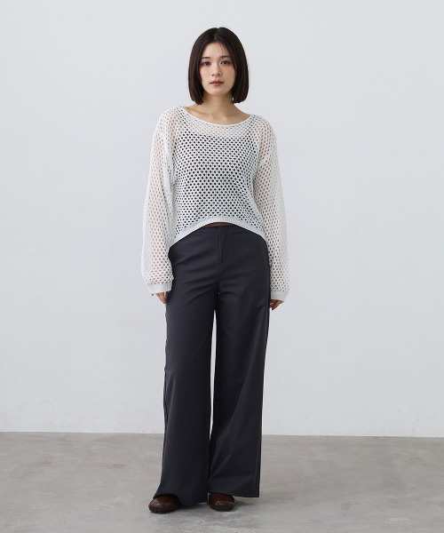 Mirette(ミレット)の「ルーズメッシュニットプルオーバー / Loose Mesh Knit Pullover(ニット/セーター・レディース・アイボリー/ホワイト/ブラック・FREE)」の21枚目の写真