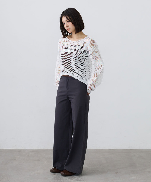 Mirette(ミレット)の「ルーズメッシュニットプルオーバー / Loose Mesh Knit Pullover(ニット/セーター・レディース・アイボリー/ホワイト/ブラック・FREE)」の7枚目の写真