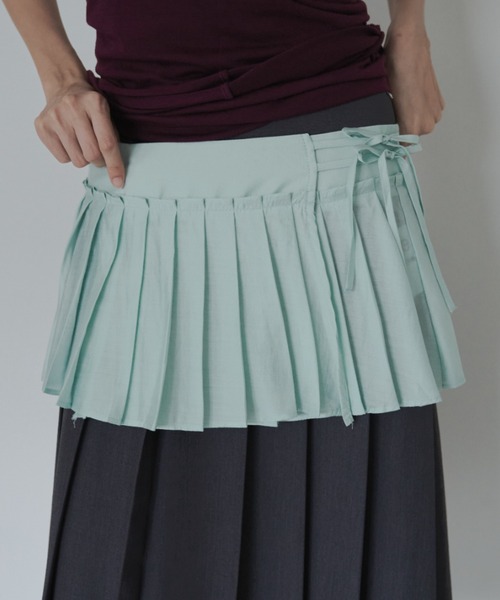 FEKETE(フェケテ)の「wrapping mini pleated skirt / ラッピングミニプリーツスカート(スカート・レディース・グリーン/ミント/ブラウン・FREE)」の12枚目の写真
