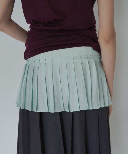 FEKETE(フェケテ)の「wrapping mini pleated skirt / ラッピングミニプリーツスカート(スカート・レディース・グリーン/ミント/ブラウン・FREE)」の13枚目の写真